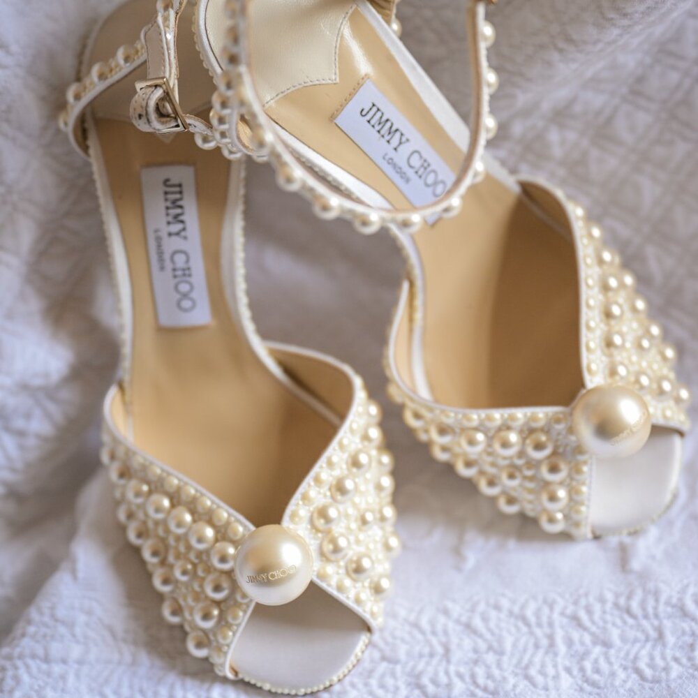 Jimmy Choo Sacora Pearl Stiletto Heels